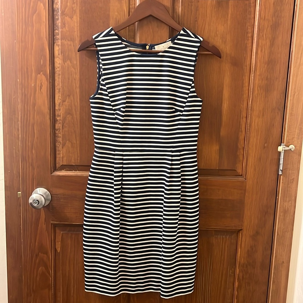Kate Spade navy and white stripe sleeveless dress